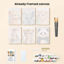 Load image into Gallery viewer, Mini Paint by numbers 6"x8" (6 pieces) - Wildlife Portraits 3