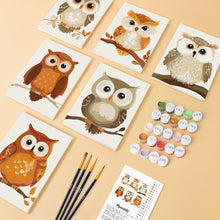 Load image into Gallery viewer, Mini Paint by numbers 6"x8" (6 pieces) - Forest Guardians
