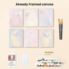 Load image into Gallery viewer, Mini Paint by numbers 6"x8" (6 pieces) - Tropical Feathers