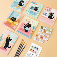 Load image into Gallery viewer, Mini Paint by numbers 6"x8" (6 pieces) - Kitty at Home