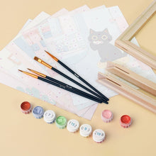 Load image into Gallery viewer, Mini Paint by numbers 6"x8" (6 pieces) - Kitty at Home