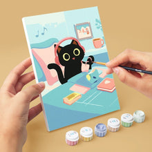 Load image into Gallery viewer, Mini Paint by numbers 6"x8" (6 pieces) - Playful Kitty