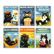 Load image into Gallery viewer, Mini Paint by numbers 6"x8" (6 pieces) - Purrfect Days Figured'Art