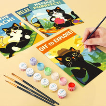 Load image into Gallery viewer, Mini Paint by numbers 6"x8" (6 pieces) - Purrfect Days