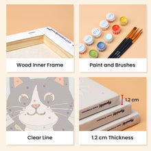 Load image into Gallery viewer, Mini Paint by numbers 6"x8" (6 pieces) - Purrfect Days