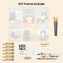 Load image into Gallery viewer, Mini Paint by numbers 6"x8" (6 pieces) - Purrfect Days