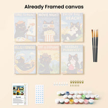 Load image into Gallery viewer, Mini Paint by numbers 6"x8" (6 pieces) - Purrfect Days