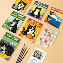 Load image into Gallery viewer, Mini Paint by numbers 6"x8" (6 pieces) - Good Times Cats