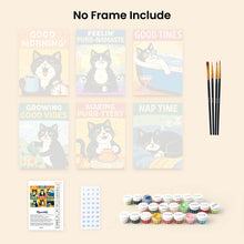 Load image into Gallery viewer, Mini Paint by numbers 6"x8" (6 pieces) - Good Times Cats