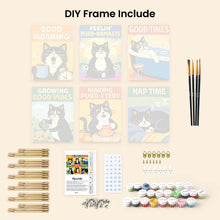 Load image into Gallery viewer, Mini Paint by numbers 6"x8" (6 pieces) - Good Times Cats