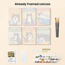 Load image into Gallery viewer, Mini Paint by numbers 6"x8" (6 pieces) - Good Times Cats