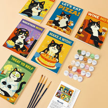 Load image into Gallery viewer, Mini Paint by numbers 6"x8" (6 pieces) - Happy Cat Moments