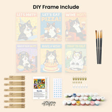 Load image into Gallery viewer, Mini Paint by numbers 6"x8" (6 pieces) - Happy Cat Moments