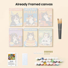 Load image into Gallery viewer, Mini Paint by numbers 6"x8" (6 pieces) - Happy Cat Moments
