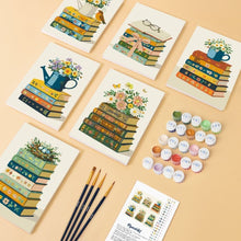 Load image into Gallery viewer, Mini Paint by numbers 6"x8" (6 pieces) - Petals and Pages