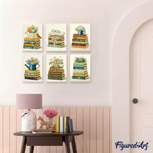 Load image into Gallery viewer, Mini Paint by numbers 6"x8" (6 pieces) - Petals and Pages