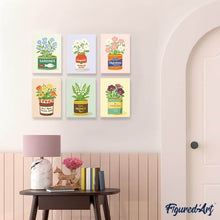 Load image into Gallery viewer, Mini Paint by numbers 6"x8" (6 pieces) - Blooming Pantry