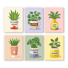 Load image into Gallery viewer, Mini Paint by numbers 6"x8" (6 pieces) - Everyday Plant Pots Figured'Art