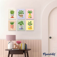 Load image into Gallery viewer, Mini Paint by numbers 6"x8" (6 pieces) - Everyday Plant Pots