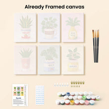 Load image into Gallery viewer, Mini Paint by numbers 6"x8" (6 pieces) - Everyday Plant Pots
