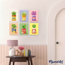 Load image into Gallery viewer, Mini Paint by numbers 6"x8" (6 pieces) - Jar Garden