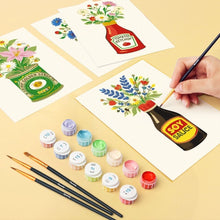 Load image into Gallery viewer, Mini Paint by numbers 6"x8" (6 pieces) - Blooming Bottles