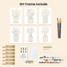 Load image into Gallery viewer, Mini Paint by numbers 6"x8" (6 pieces) - Blooming Bottles