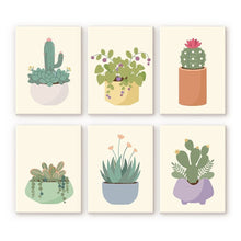 Load image into Gallery viewer, Mini Paint by numbers 6"x8" (6 pieces) - Cute Cactus Collection 1 Figured'Art