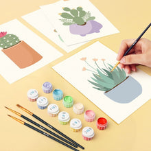 Load image into Gallery viewer, Mini Paint by numbers 6"x8" (6 pieces) - Cute Cactus Collection 1