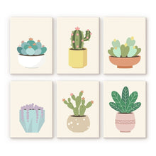 Load image into Gallery viewer, Mini Paint by numbers 6"x8" (6 pieces) - Cute Cactus Collectio 2 Figured'Art