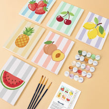 Load image into Gallery viewer, Mini Paint by numbers 6"x8" (6 pieces) - Sunny Fruit Set
