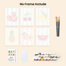 Load image into Gallery viewer, Mini Paint by numbers 6"x8" (6 pieces) - Sunny Fruit Set
