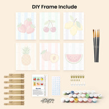 Load image into Gallery viewer, Mini Paint by numbers 6"x8" (6 pieces) - Sunny Fruit Set