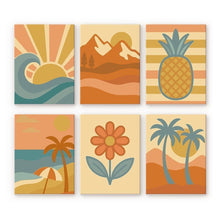 Load image into Gallery viewer, Mini Paint by numbers 6"x8" (6 pieces) - Retro Summer Vibes Figured'Art