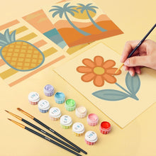 Load image into Gallery viewer, Mini Paint by numbers 6"x8" (6 pieces) - Retro Summer Vibes
