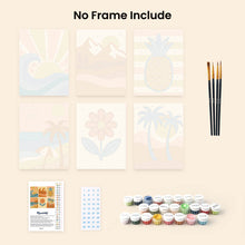 Load image into Gallery viewer, Mini Paint by numbers 6"x8" (6 pieces) - Retro Summer Vibes