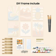 Load image into Gallery viewer, Mini Paint by numbers 6"x8" (6 pieces) - Retro Summer Vibes