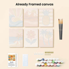 Load image into Gallery viewer, Mini Paint by numbers 6"x8" (6 pieces) - Retro Summer Vibes