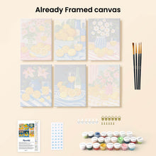 Load image into Gallery viewer, Mini Paint by numbers 6"x8" (6 pieces) - Golden Lemon Bouquet