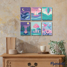 Load image into Gallery viewer, Mini Paint by numbers 6"x8" (6 pieces) - Little Dreamscapes