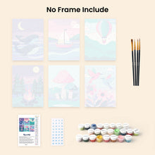 Load image into Gallery viewer, Mini Paint by numbers 6"x8" (6 pieces) - Little Dreamscapes