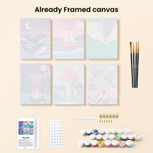 Load image into Gallery viewer, Mini Paint by numbers 6"x8" (6 pieces) - Little Dreamscapes
