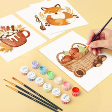 Load image into Gallery viewer, Mini Paint by numbers 6"x8" (6 pieces) - Autumn Hygge