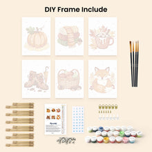 Load image into Gallery viewer, Mini Paint by numbers 6"x8" (6 pieces) - Autumn Hygge