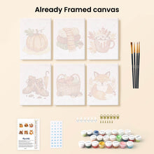 Load image into Gallery viewer, Mini Paint by numbers 6"x8" (6 pieces) - Autumn Hygge