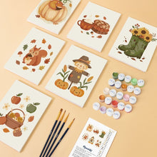 Load image into Gallery viewer, Mini Paint by numbers 6"x8" (6 pieces) - Autumn Harvest