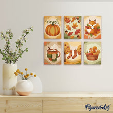 Load image into Gallery viewer, Mini Paint by numbers 6"x8" (6 pieces) - Woodland Autumn