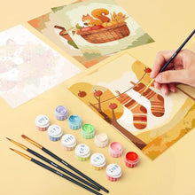 Load image into Gallery viewer, Mini Paint by numbers 6"x8" (6 pieces) - Woodland Autumn