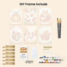 Load image into Gallery viewer, Mini Paint by numbers 6"x8" (6 pieces) - Woodland Autumn