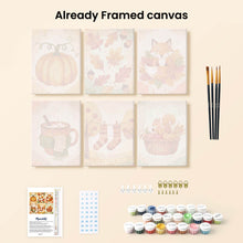 Load image into Gallery viewer, Mini Paint by numbers 6"x8" (6 pieces) - Woodland Autumn